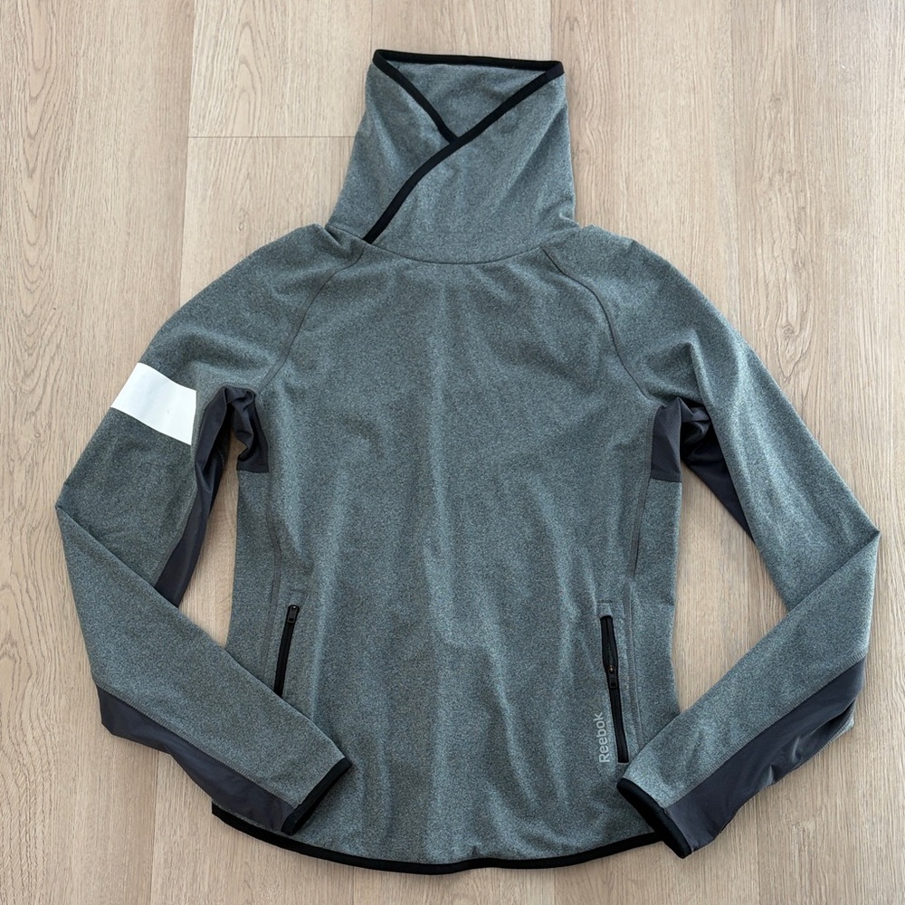 Reebok Gray Performance Pullover with White Sleeve Accent